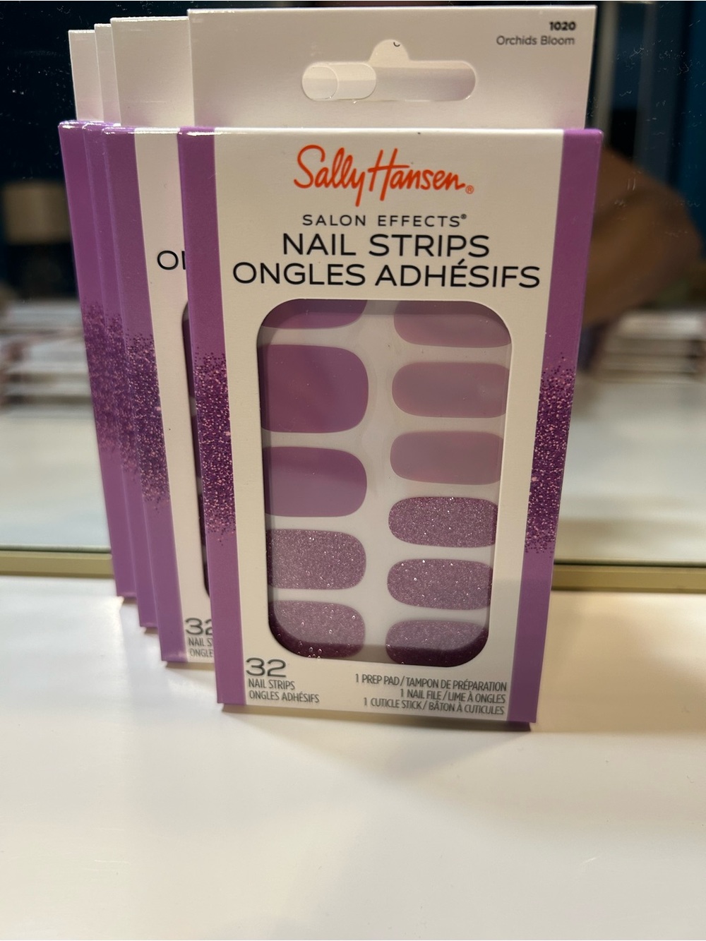 Sally Hansen Purple Glitter Press-On Nail Strips
